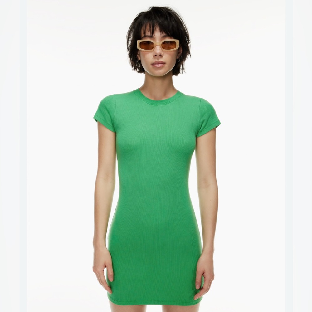 Aritzia Wilfred Free Green Go-to T-shirt Mini Dress Size Extra Small - Picture 6 of 6